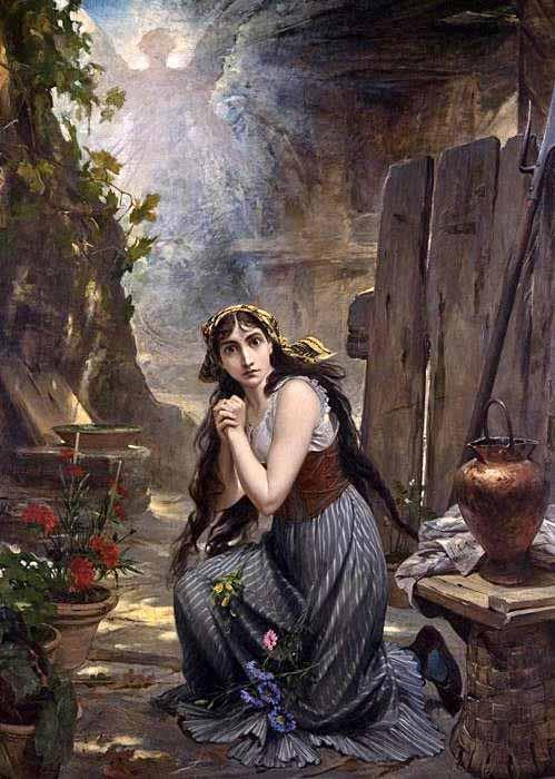 Pedro Americo Joan of Arc listening for the first time to the voices that predict her prominent fate France oil painting art